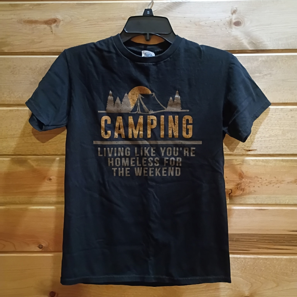 Black Camping Graphic T-Shirt